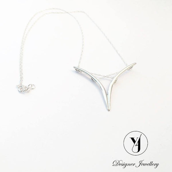 Sterling Silver Wishbone Necklace