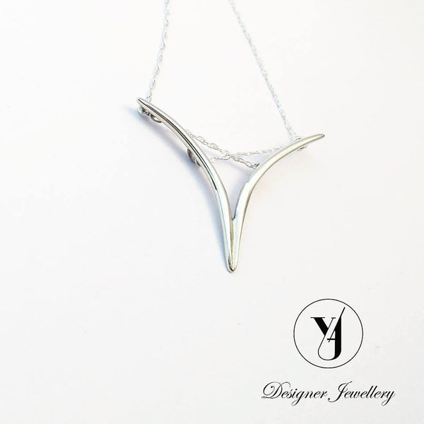 Sterling Silver Wishbone Necklace