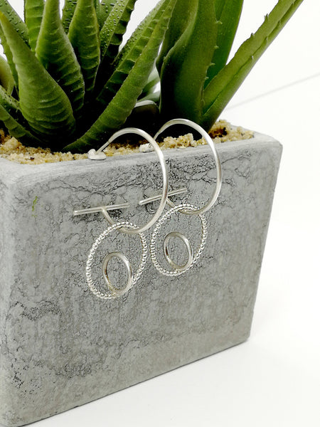 Sterling Silver Circle Earring/Necklace Charm